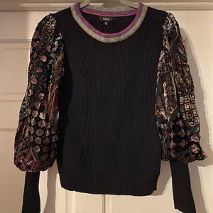 Fate large sleeve velvet burn out sleeve sweater, size large nwt